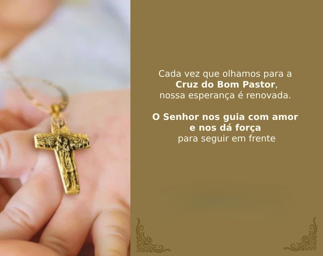 Cruz do Bom Pastor — ouro 18k grande